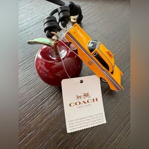 Coach Yellow Taxi and Red Apple Keychain